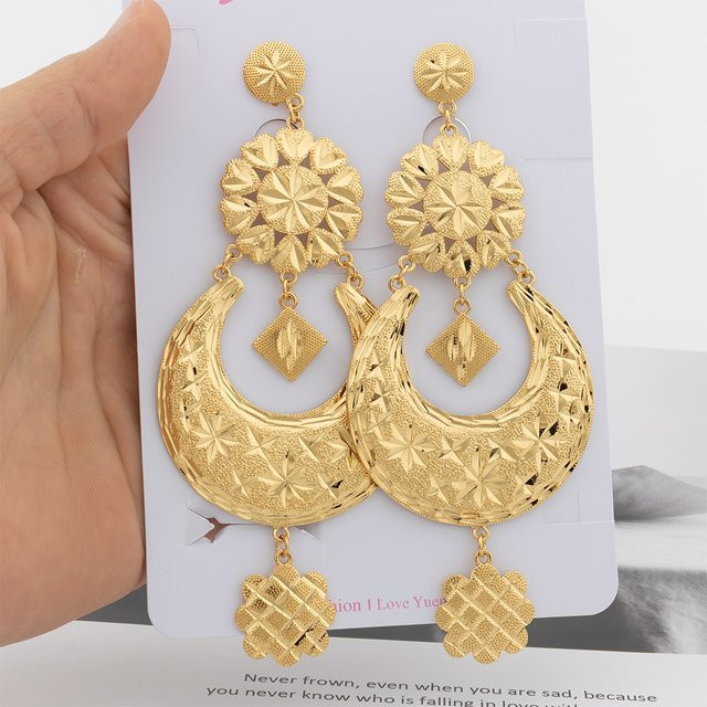 YM Tropfenohrring, 18K vergoldet, Messing, Gold, Unisex - Bild 1