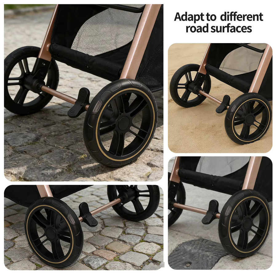 Prokoke Reisebuggy für Neugeborene, faltbarer Kinderwagen aus Aluminium in Grau-Schwarz - Bild 7
