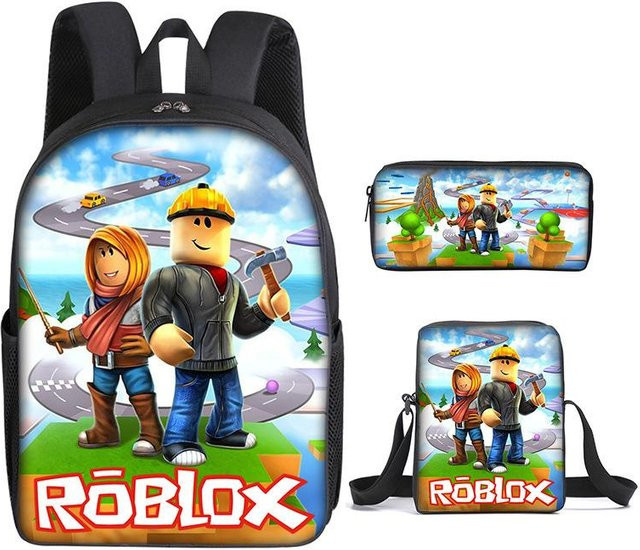 Roblox Schultaschen-Set für Mädchen bestehend aus Rucksack, Umhängetasche und Federmäppchen in Multicolour - Bild 1