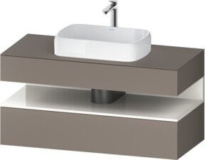 Duravit Waschtischunterschrank Qatego in Weiß und Grau, wandmontiert mit Schubladen, glänzend, B/T/H: 120 x 55 x 60 cm - Bild 1