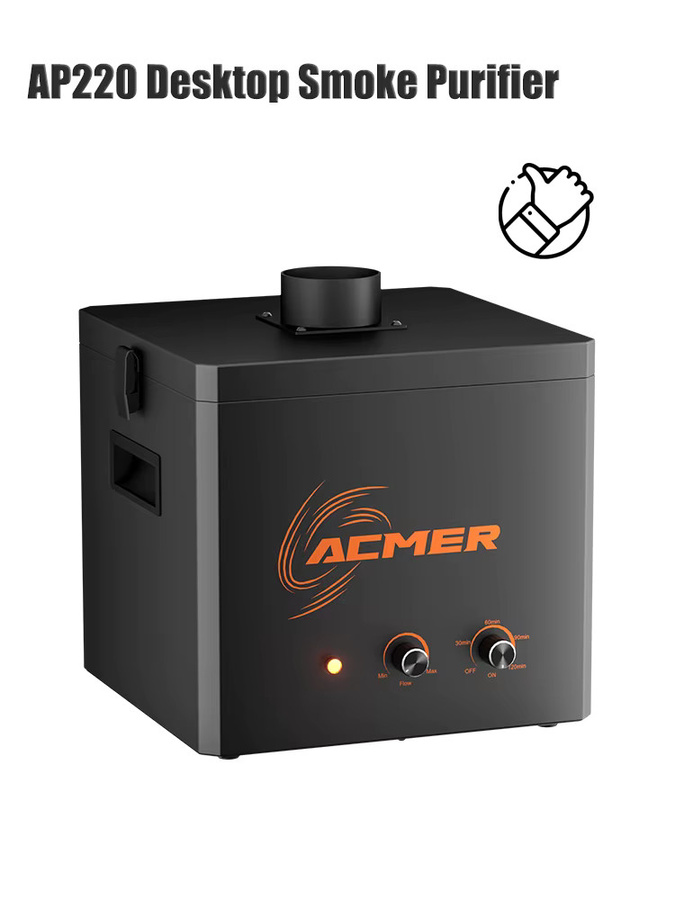 ACMER AP220 Rauch-Luftreiniger mit 3-Schicht-Filter für Lasergravurmaschinen, Schwarz - Bild 6