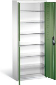 C+P Magazinschrank mit 6 Böden für Sichtlagerkästen, Front Resedagrün und Korpus Lichtgrau, H x B x T: 169,0 x 70,0 x 30,0 cm - Bild 1