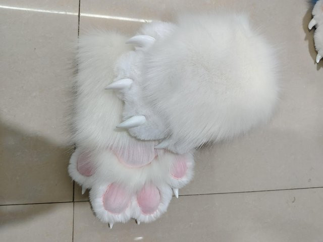 YIRAN Halloween Party Kigurumi Tier Katze Furry Pfoten Handschuhe, Plüsch Kostüm, One Size - Bild 1