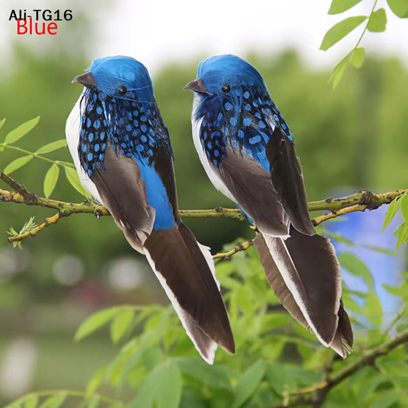 JETTING Miniatur-Vögel aus Federschaum als künstliche Modelltiere in Blau und Mehrfarbig für Hochzeiten und Gartendekoration - Bild 3