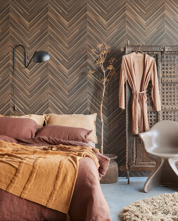 Eijffinger Tapete Chevron Geometric Modern Braun Non-Woven - Bild 1