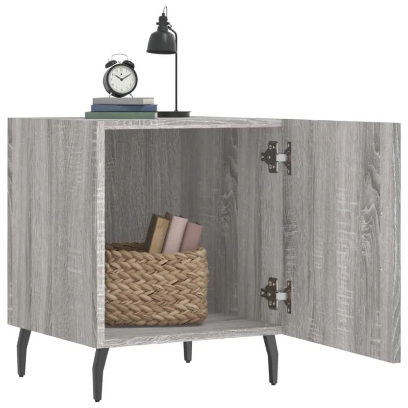 Vidaxl Set 2 Nachttische Modern in Grau, B/T/H: 40 x 40 x 50 cm - Bild 5