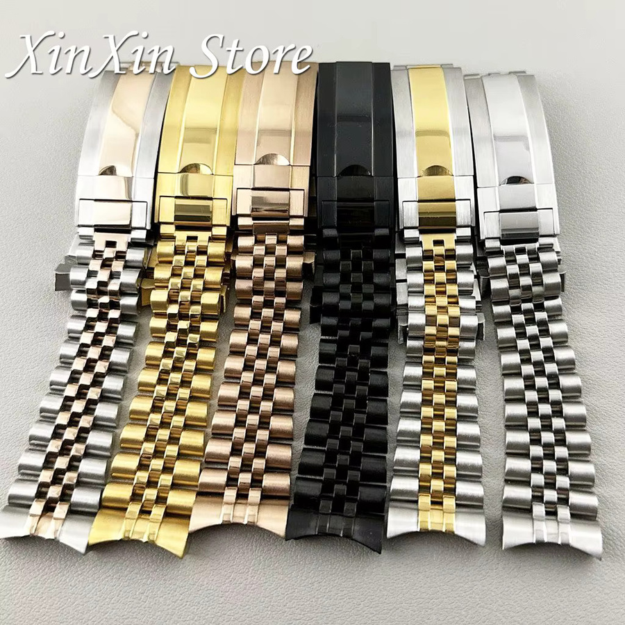 XINGHAN Uhrenarmband Edelstahl, 20 mm, Silber, Oyster Jubilee Präsidentenarmband - Bild 3