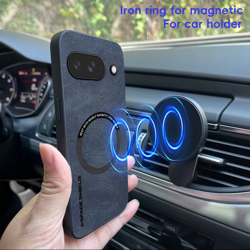 MagSafe Leder-Handyhülle für Google Pixel 7 7A 8 8A 9 9A 10 10A 11 Pro XL Magnetische kabellose Lade-Schutzhülle in Schwarz oder Braun - Bild 2
