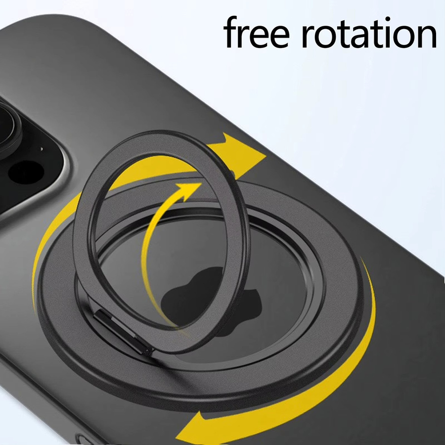 Ultradünner magnetischer Telefonständer aus Metall in Pink mit 360 Grad Drehung und Fingerringhalter für MagSafe als Desktop-Unterstützung - Bild 3