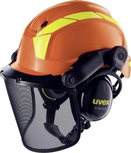 Uvex Sicherheitskopfschutz Forstschutzhelm aus HDPE in Schwarz und Orange - Bild 1