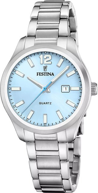 Festina Damenuhr, Quarz, Edelstahl, Blau, 34 mm, 5 ATM - Bild 1