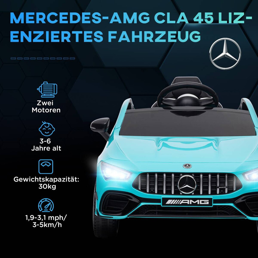 AIYAPLAY Mercedes-Benz Kinder-Elektroauto Hellblau mit Licht und Sound - Bild 4