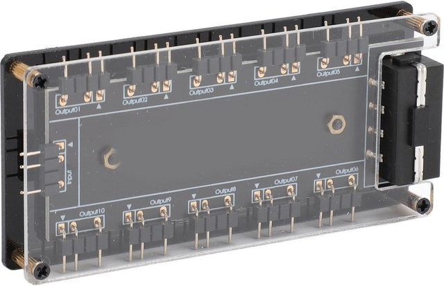 mfySpace ARGB RGB LED Splitter Hub mit Acrylgehäuse und 4D-Netzteil, 5V 3-Pin, Grau - Bild 1