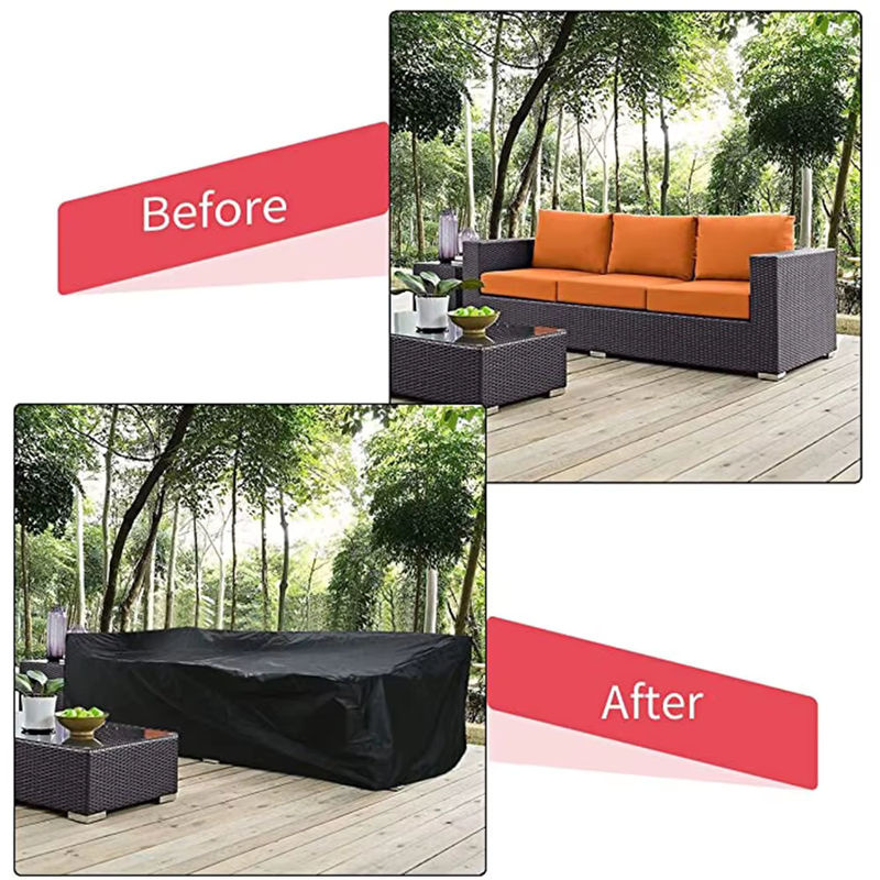 Wasserdichte Möbelabdeckung für Sofa und Tisch aus schwarzem 210D-Oxford-Stoff - Bild 2
