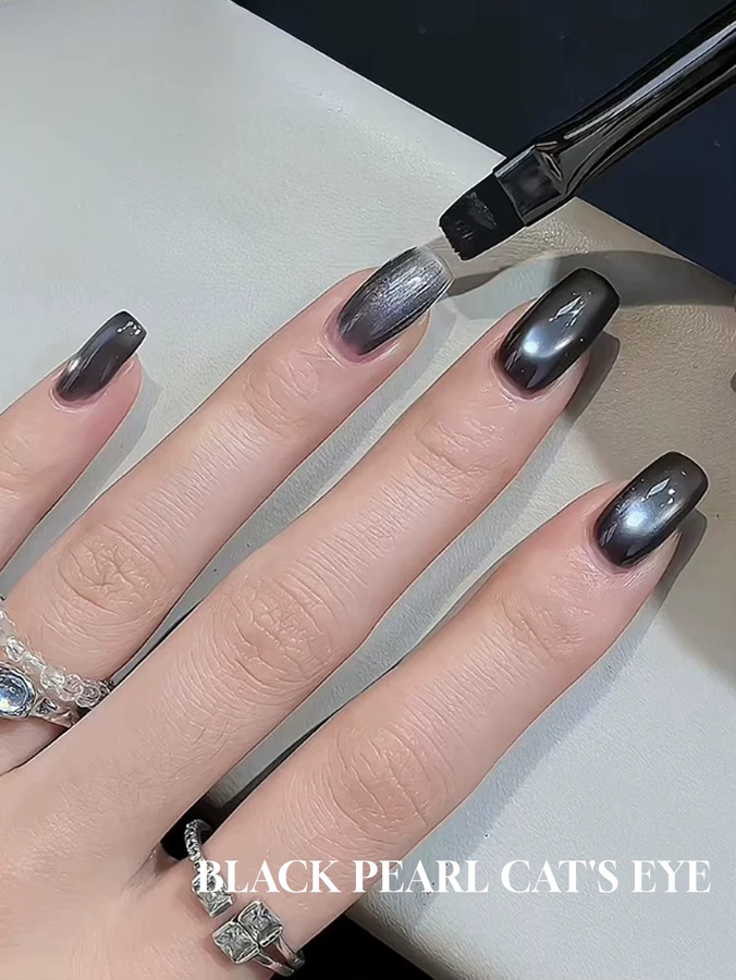 MIANEL Gel-Nagellack, Schwarzer Katzenauge, Schimmernd - Bild 5