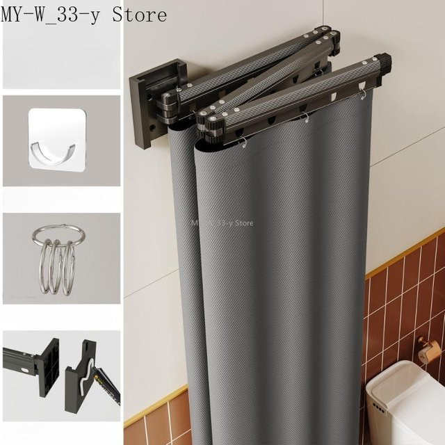 Wasserdichter Duschvorhang von Vinde Home in Grau, B/H: 80 x 200 cm, aus Polyester für Badezimmer und Nassbereich - Bild 1