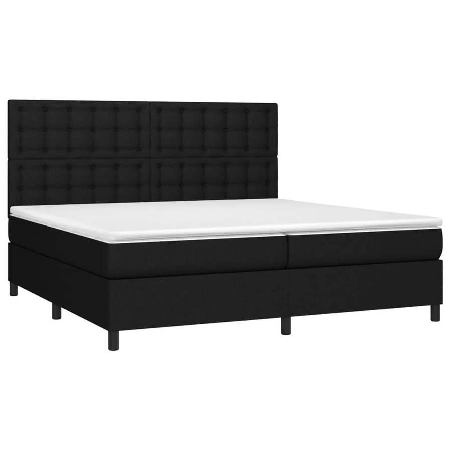 vidaXL Boxspringbett mit Matratze und LED-Beleuchtung in Schwarz, B/T/H: 200 x 203 x 118 cm - Bild 2