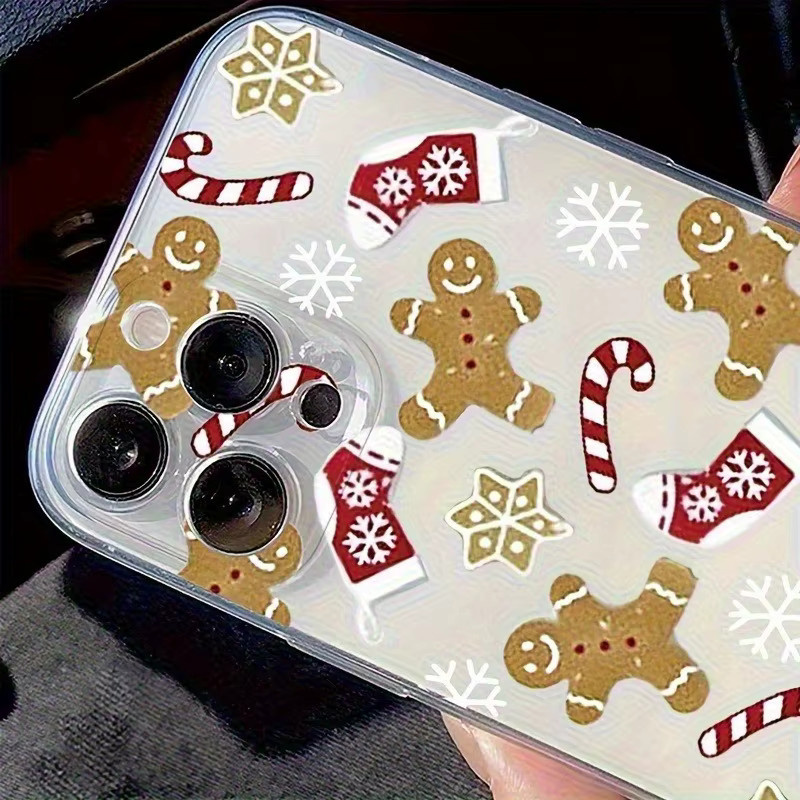 Transparente TPU-Handyhülle mit Weihnachts-Zuckerstangenmuster für Apple iPhone 17 16 15 14 13 12 11 Pro Max Plus SE und andere Modelle - Bild 4