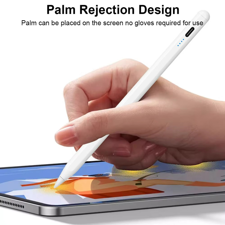 Stylus-Stift für Apple iPad 2018-2026, kompatibel mit iPad Pro, Air und Mini, inklusive Handballenerkennung und Leistungsanzeige, ohne Bluetooth - Bild 2