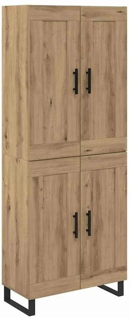 vidaXL Highboard Artisan-Eiche in Braun mit Schranktüren und Regalfächern, B/T/H: 69,5 x 34 x 180 cm - Bild 1