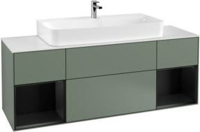 V&B Waschtischunterschrank Finion mit Wandbeleuchtung in Olive Matt Lacquer, Breite: 160 cm, Tiefe: 50,1 cm, Höhe: 50,1 cm - Bild 1