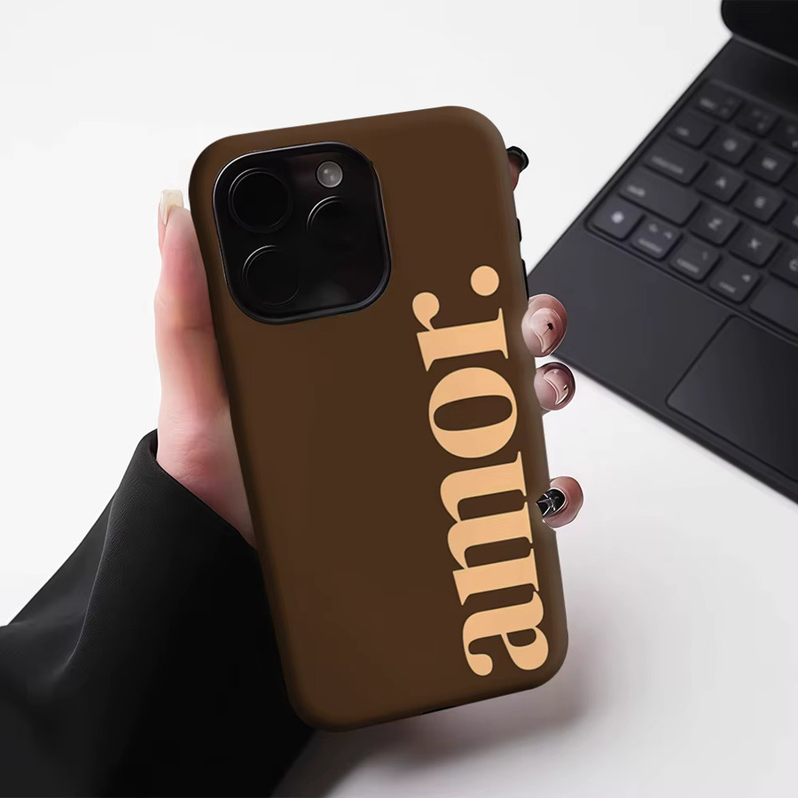 AmorPhone Schutzhülle für iPhone 17 16 15 14 13 Pro Max Plus mit Magnetfunktion, braun, robuste Doppel- und Einzelschicht-Hülle - Bild 5
