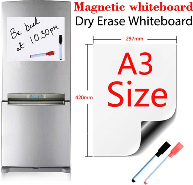 YoQian Magnetisches Whiteboard in Weiß, trocken abwischbarer Planer als Kühlschrankaufkleber für Küche und Büro, Breite: 29,7 cm, Höhe: 29,7 cm, Tiefe: 29,7 cm - Bild 1