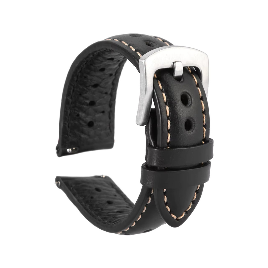 BANDSMAN Uhrenarmband Leder, Vintage, Schwarz, Herren - Bild 3