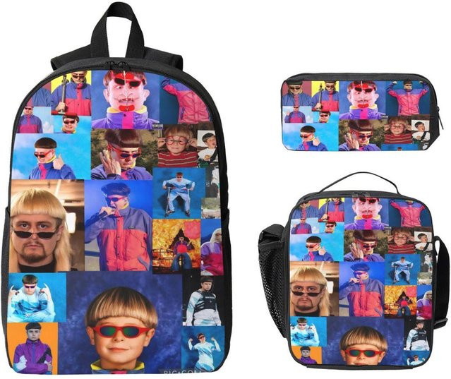 3er-Set Schulranzen mit Federmäppchen und Brotdose von Fancy Style Studio in Multicolour aus Polyester - Bild 1