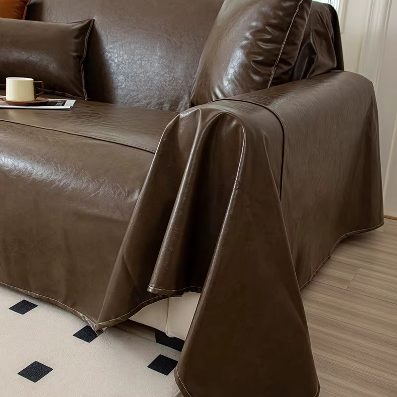 S-EMIGA Ecksofa Schonbezug aus Kunstleder für L-förmige Sofas in Orange oder Braun - Bild 3
