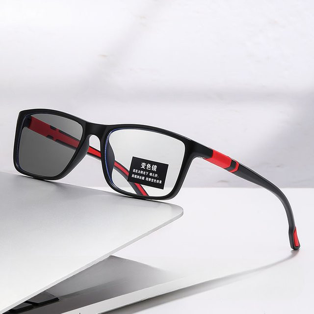Lesebrille für Herren, Vollrand, rechteckig, Kunststoff, schwarz, Photochromic, Anti-Blaulicht - Bild 1