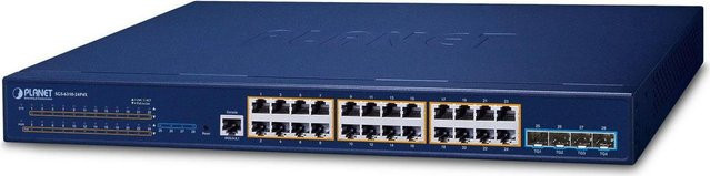 PLANET L3 Managed Switch SGS-6310-24P4X mit 24 GE PoE+ und 4 10G SFP+ Ports in Blau - Bild 1