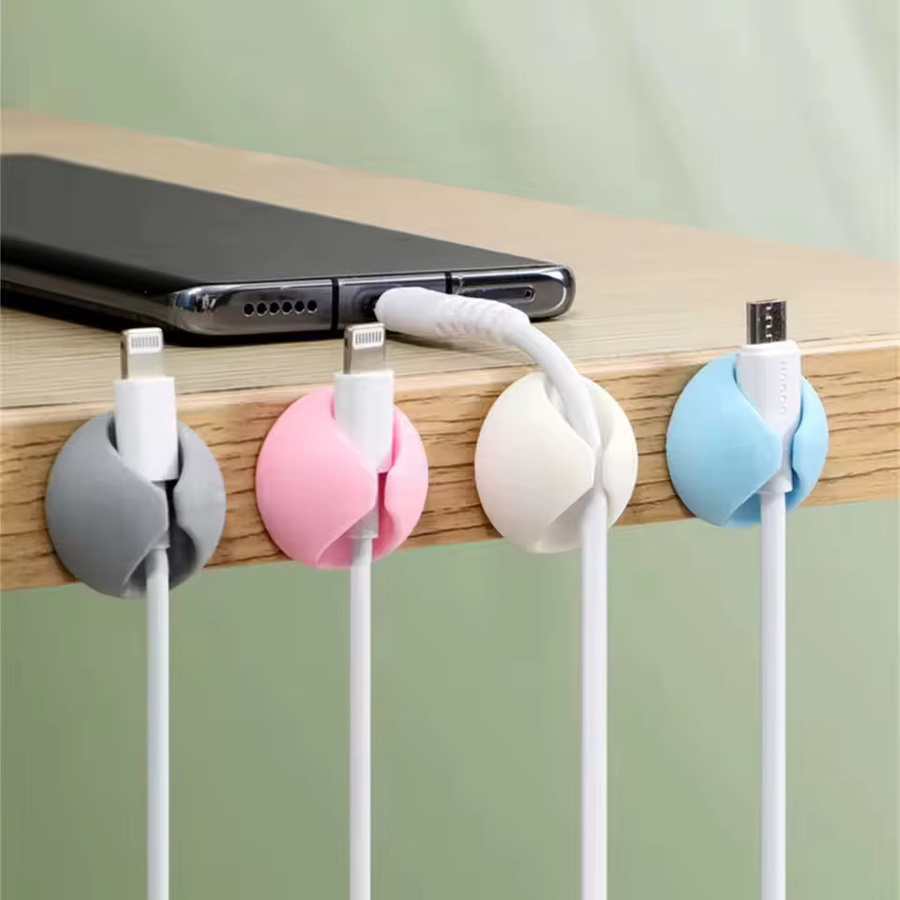 Runder Kabelclip-Organizer aus Kunststoff für Ladegeräte und Kabel zur Schreibtisch-Kabelmanagement-Organisation - Bild 2