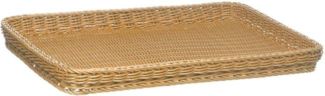 APS Korb PROFI LINE aus Polypropylen in Beige, rechteckig, stapelbar, B: 40 cm, T: 60 cm, H: 5 cm - Bild 1