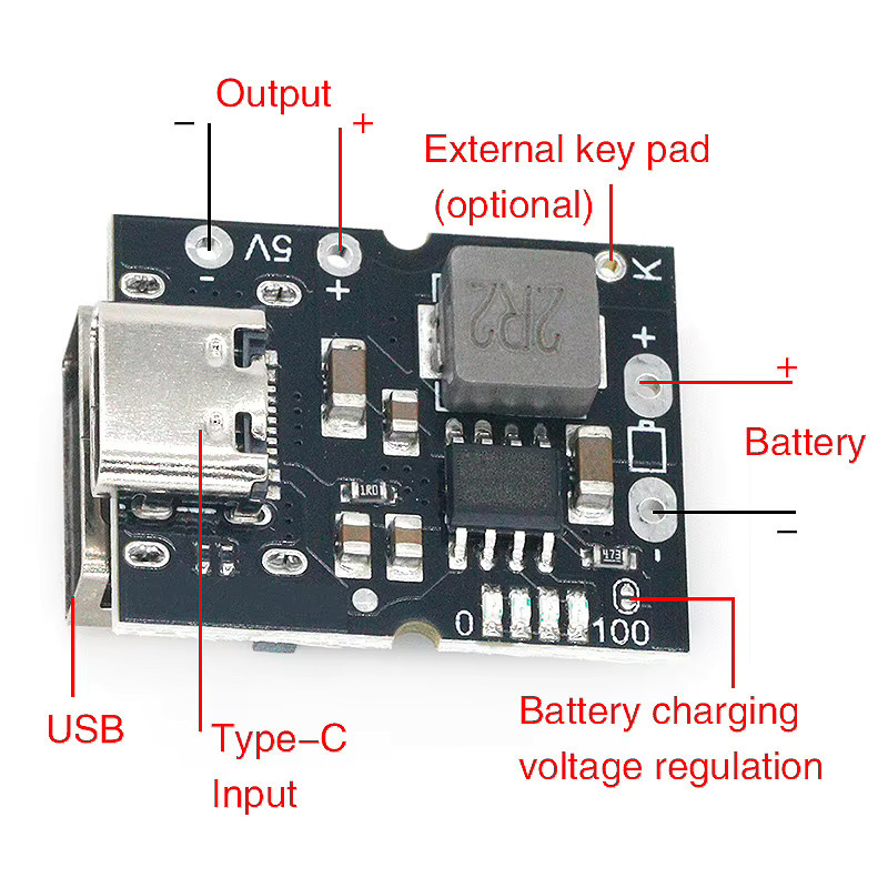 Si Tai&SH Boost Converter Step-Up Power Modul mit Typ-C und Micro USB sowie LED Anzeige für Mobile Power Bank Zubehör - Bild 2