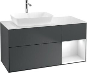 V&B Waschtischunterschrank Finion Wandbeleuchtung in Grau lackiert, Breite: 120 cm, Tiefe: 50,1 cm, Höhe: 50,1 cm - Bild 1
