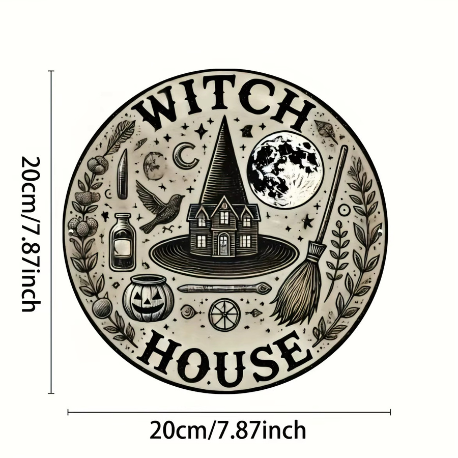 Potdemiel Vintage Witch's House Aluminiumschild Rund, Mehrfarbig, Durchmesser: 20,3 cm - Bild 2
