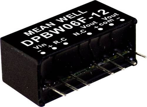 Mean Well DPBW06G-12 DC/DC-Wandlermodul 250mA 6W mit 2 Ausgängen in Schwarz - Bild 1