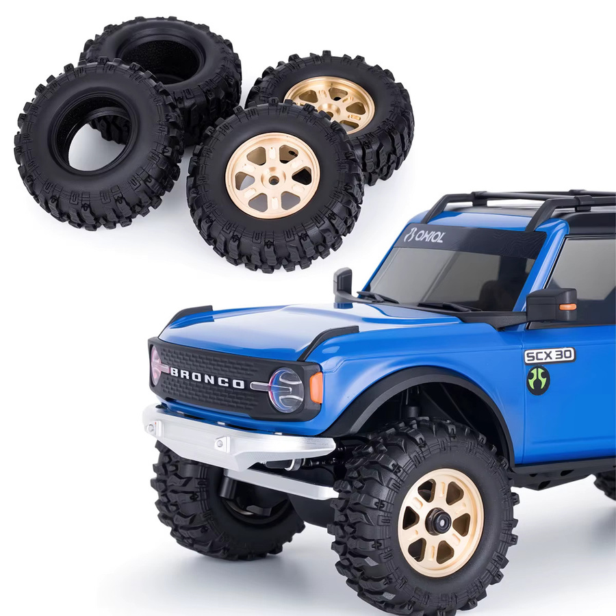 AXIAL Upgrade-Set Messing-Felgen & Gummireifen, 1:30, Metall, Gummi - Bild 4