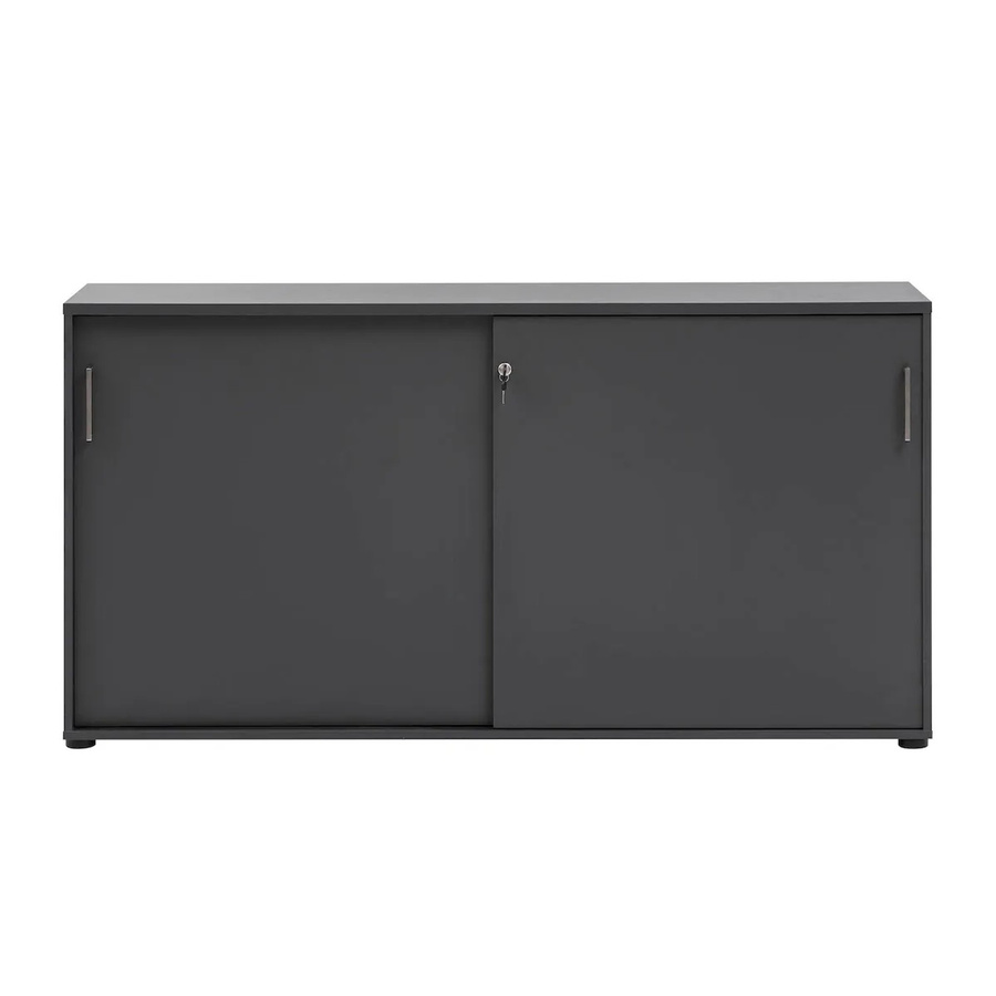 Möbelpartner Schiebtürenschrank Hippo Small Anthrazit mit 2 Schiebetüren und verstellbaren Regalböden, H x B x T: 84 x 160 x 40 cm - Bild 2