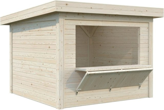 Marktstand Palmako Lenna Set 304 aus Fichtenholz mit Pultdach, braun, B/T/H: 300 x 300 x 245 cm - Bild 2