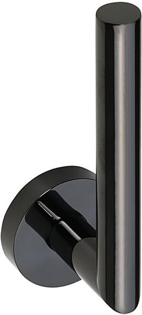 BEMATIT Reservepapierrollenhalter aus Messing in Metallic Grau poliert für Bad und WC, B/T/H: 5,5 x 16,5 x 6,5 cm - Bild 1