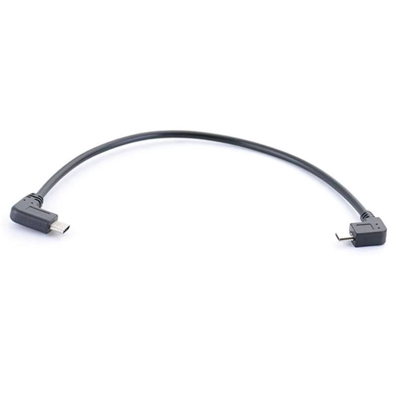 CY USB-C auf Micro-USB 2.0 Ladekabel und Datenleitung mit 90-Grad-Winkel in Schwarz - Bild 3