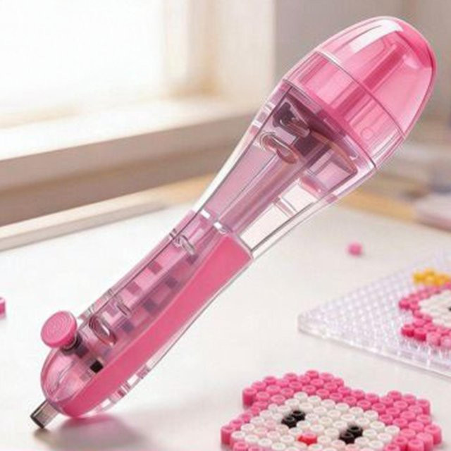 Automatischer Perlen-Dispenser-Stift für Bastelarbeiten in Pink mit 2,6-mm-Spitze für Anfänger und Erwachsene - Bild 1