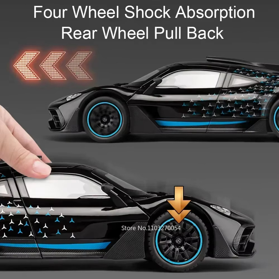 MAKEDA ONE SLS Sportwagen Modell, 1:24, mit Licht und Sound, Metall - Bild 3