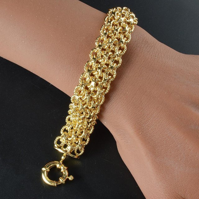 Armband Miami Gehweg, Messing, Gold, Unisex - Bild 1