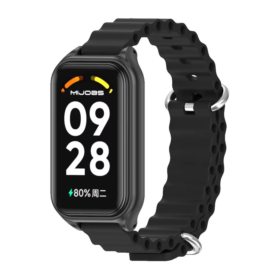 MIJOBS Uhrenarmband Silikon, Schwarz, Unisex, Xiaomi Smart Band 8 9 - Bild 2