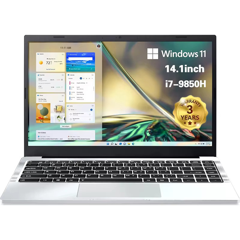 Intel Gaming Laptop mit 14,1 Zoll HD Display, Windows 11 Pro, 16 GB RAM, 2 TB SSD, Silber - Bild 3