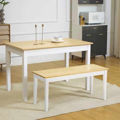 HOMCOM Sitzbank für 2 Personen aus Kiefernholz, modern, B/T/H: 102 x 36 x 45 cm - Bild 2