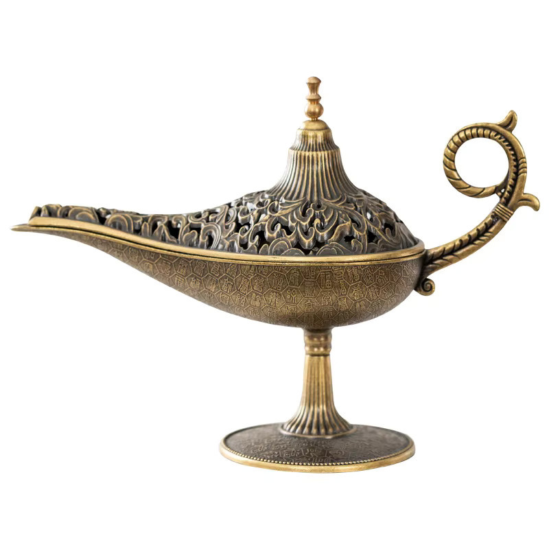 JETTING Mini Arabischer Weihrauchbrenner im Antik-Stil aus Metall in Gold mit Tealight-Halter - Bild 5